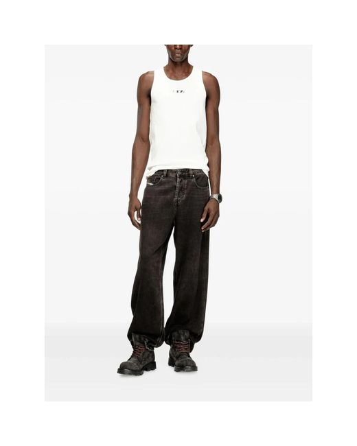 DIESEL White Sleeveless Tops for men