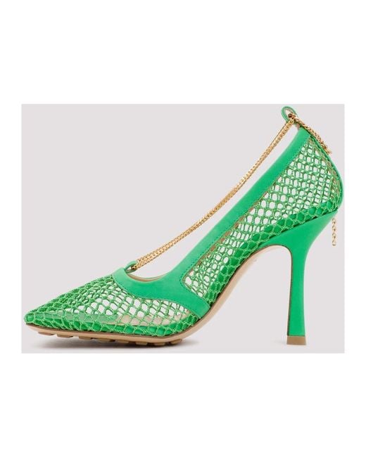 Bottega Veneta Green Stretch Leather Pump