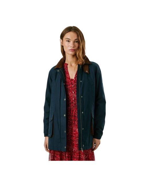 Pepe Jeans Jassen ,Groen ,Katoen Tess Jacket in het Blue