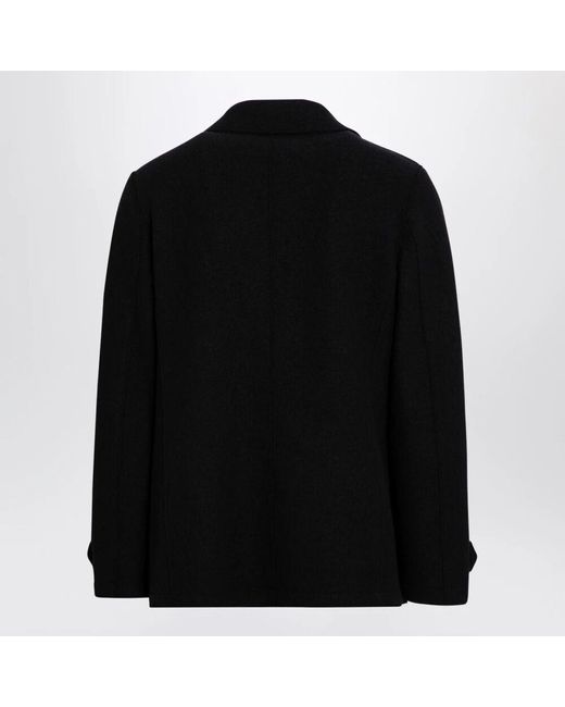 Harris Wharf London Stylischer Wollmantel in Black für Herren