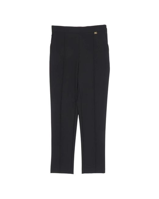 Elisabetta Franchi Black Straight Trousers