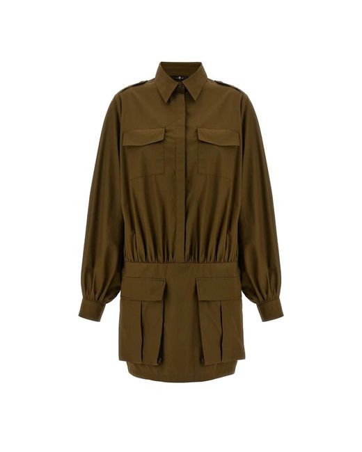7 For All Mankind Green Shirt Dresses