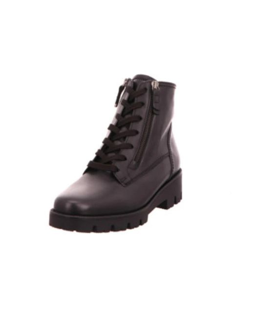 Gabor Black Schwarze Schnürstiefeletten Für Damen