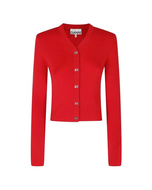 Ganni Red Cardigans