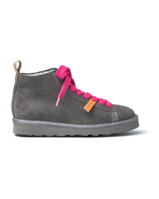 Pànchic Gray Lace-Up Boots