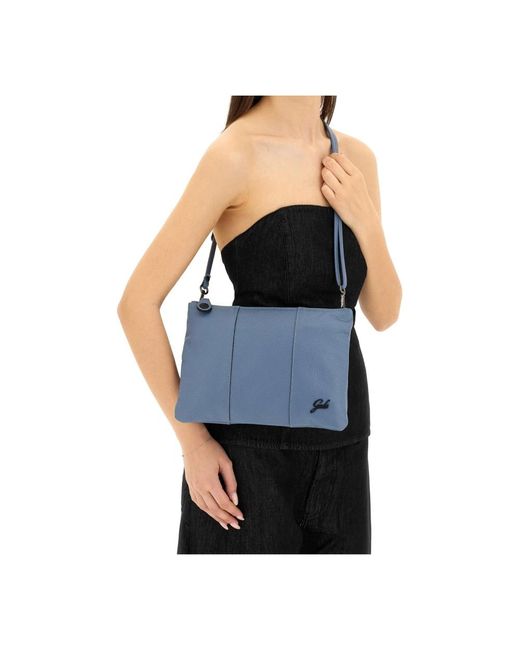 Gabs Blue Schwarze Leder-Schultertasche Im Beyonce-Stil