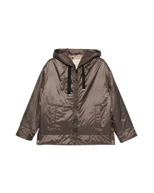 Max Mara Jassen ,Bruin ,Polyester Daria Padded Jacket in het Brown