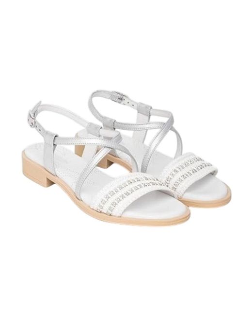 Flat Sandals Nero Giardini de color White