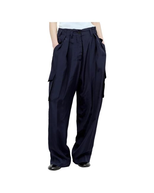 Dries Van Noten Wide Trousers in het Blue