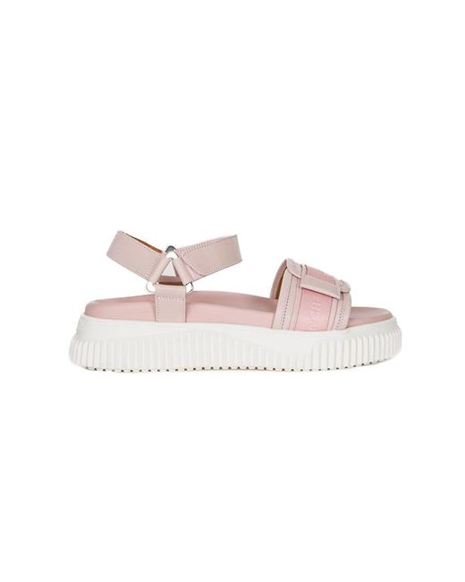 Voile Blanche Pink Flat Sandals