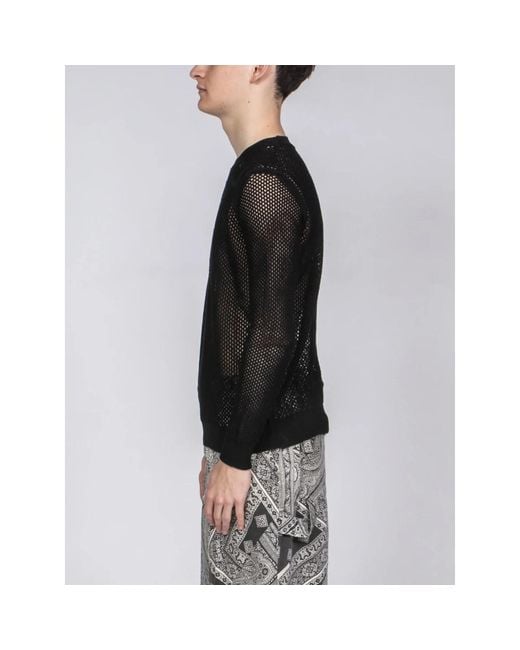 Round-Neck Knitwear Amaranto de hombre de color Black