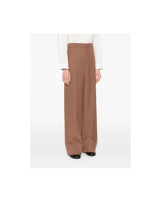Pantalon En Laine À Coupe Droite Stella McCartney en coloris Brown