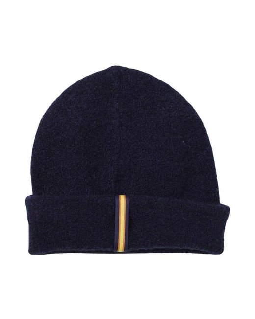 K-Way Blaue Textured Beanie Mütze in Blue für Herren