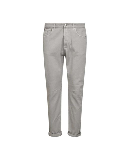 Brunello Cucinelli Jeans ,Grijs ,Denim Denim Broek Met Verfbad in het Gray voor heren