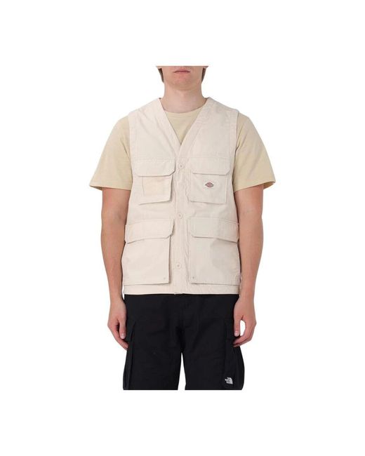 Dickies Multipocket Utility Weste Stilvolles Design in Natural für Herren