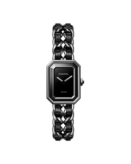 Chanel Accessoires ,Zwart ,Leer Catena Iconica Quartz Horloge in het Black