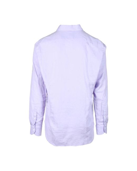 Carrel Leinenmischhemd in Purple für Herren