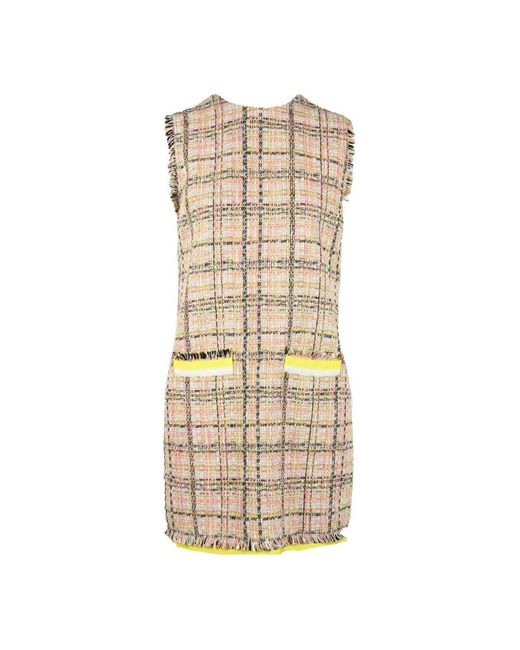 MSGM Natural A-linie kleid aus baumwollmischung