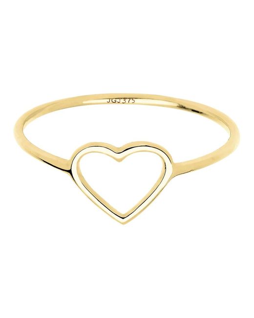 Elli Jewelry Gouden Hart Ring Stijlvol Trendy Sieraden in het Metallic