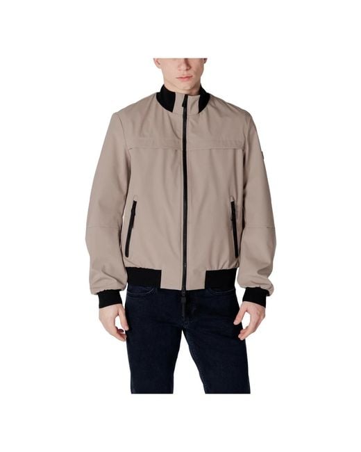 Peuterey Graue Zip-Up Jacke Mit Taschen in Natural für Herren
