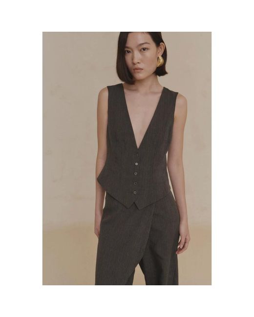 Cortana Gray Sleeveless Tops