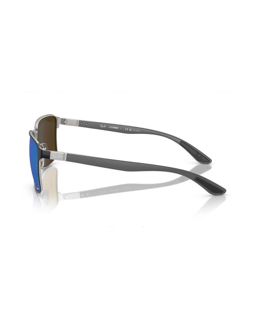 Ray-Ban Blue Quadratische polarisierte sonnenbrille blau verspiegelt