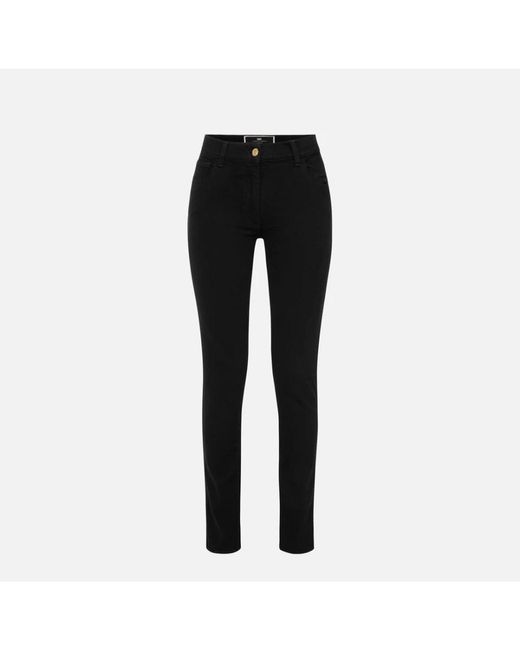 Skinny jeans de algodón elástico Elisabetta Franchi de color Black