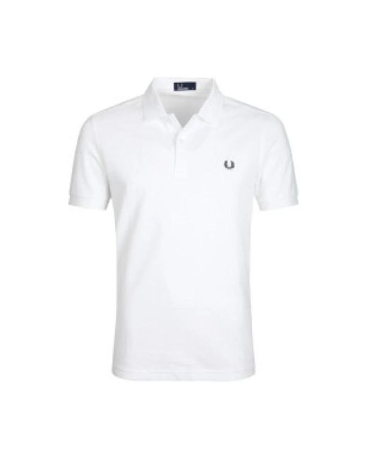 Fred Perry Tops ,Wit ,Katoen Solid Color Polo Shirt M6000 in het White voor heren