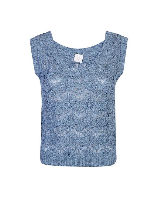 Round-Neck Knitwear di Eleventy in Blue