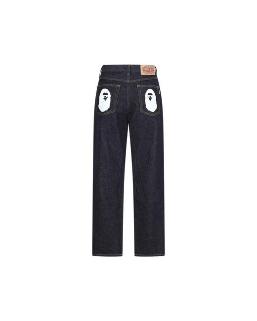 A Bathing Ape Blue Straight Jeans for men