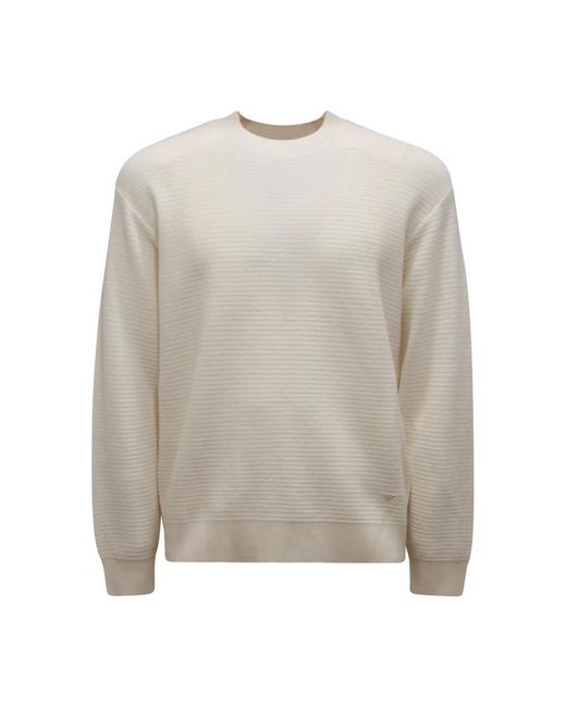 Armani Gray Round-Neck Knitwear for men