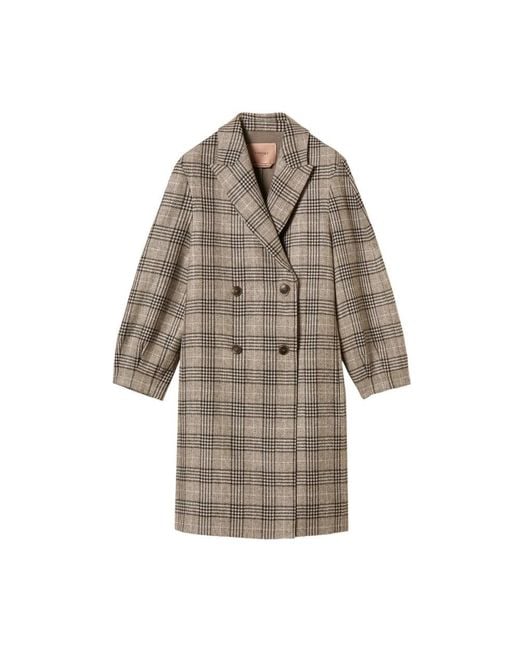 Twinset Brown Double-Breasted Coats