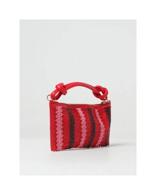 Cult Gaia Red Rote Perlen Clutch Tasche