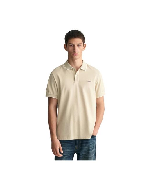 Gant Polo-shirt aus baumwolle mit besatzdetails in Natural für Herren