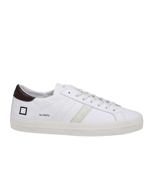 Sneakers vintage in pelle bianco/marrone di Date in White da Uomo