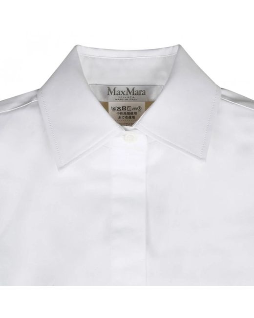 Max Mara White Klassisches schwarzes hemd mit personalisiertem knopf