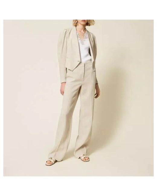 Twinset Natural Wide Trousers