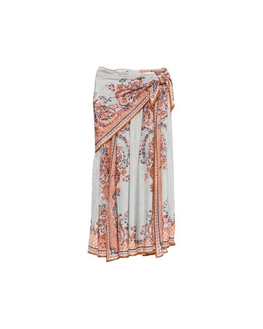 Zimmermann Aster Scarf Midi Rok in het Pink