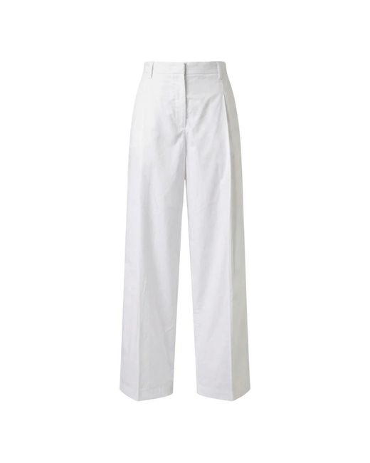 N°21 White Wide-Leg Pleated Pants