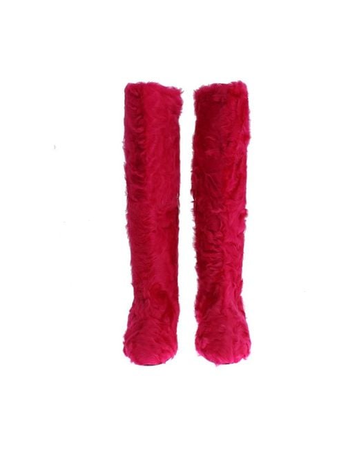 Dolce & Gabbana Red Winter Boots