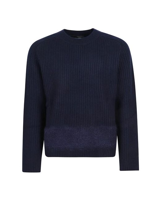 DSquared² Blue Round-Neck Knitwear for men