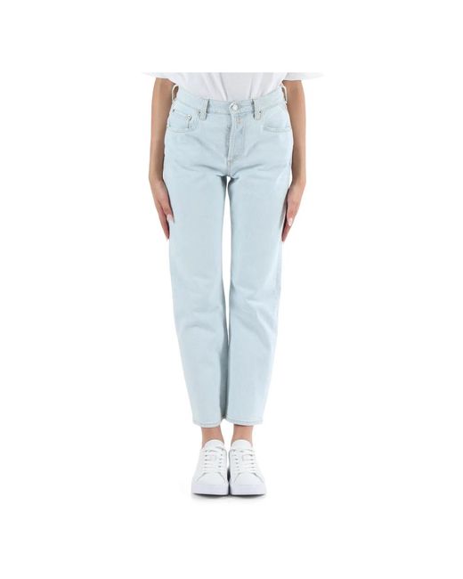 Replay Blue High rise straight fit jeans
