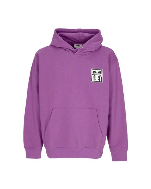Obey Leichter Kapuzenpullover Herren Eyes Icon 2 in Purple für Herren