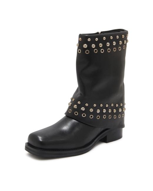 Emanuélle Vee Schoenen ,Zwart ,Vintage Clelia Enkellaarzen Met Studs in het Black
