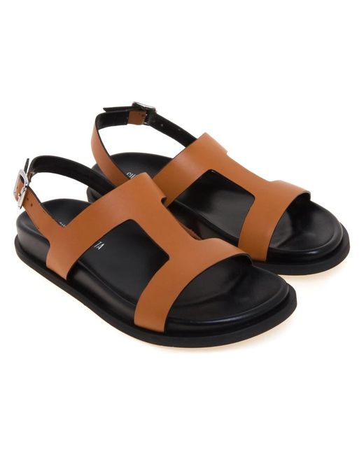 Guglielmo Rotta Brown Flat Sandals