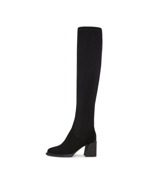 CESARE GASPARI Black Suede Chic Over-The-Knee Boots