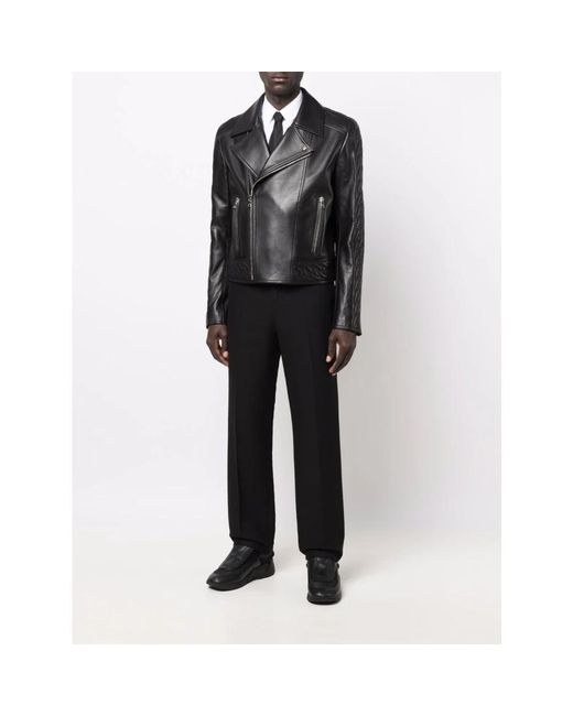 Balmain Black Leather Jackets for men