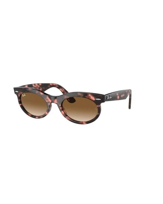 Ray-Ban Authentieke Ovale Zonnebril Van Premium Kwaliteit in het Brown