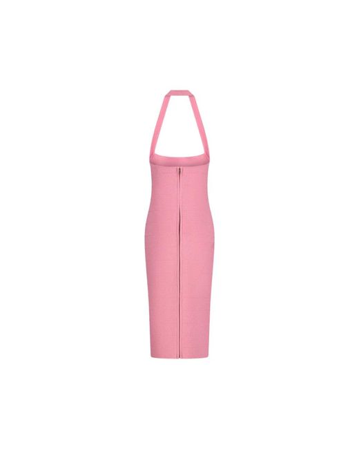 Midi Dresses retroféte de color Pink