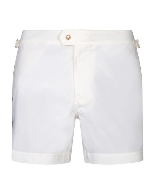 Tom Ford Weißer badeanzug ss24 front zip in White für Herren